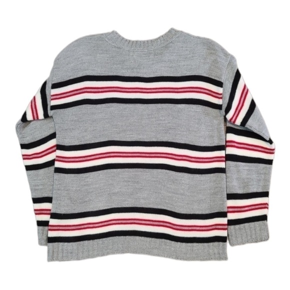 COTTON Emporium Blue and Grey Knit Striped Sweater Size M - Picture 2 of 3